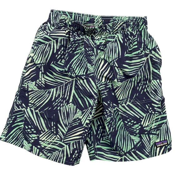 Patagonia Kids XL Palm Leaf Swim Trunks Board Shorts Elastic Waistband - Picture 1 of 6